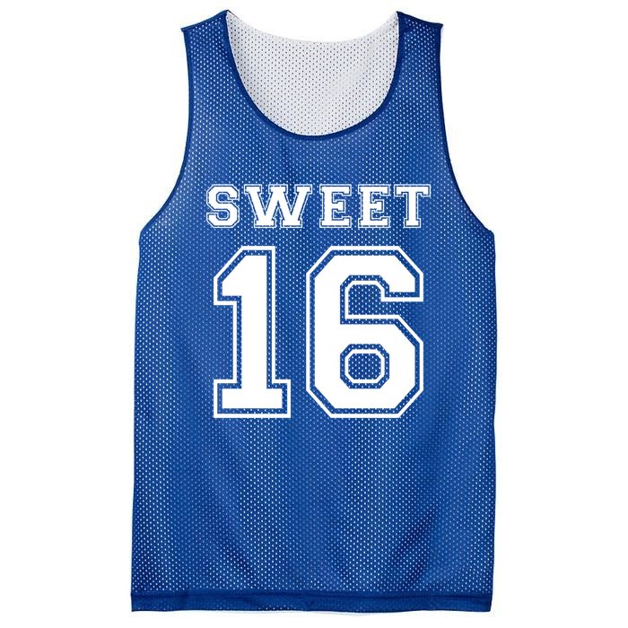 Sweet 16 Birthday Party Teen Football Jersey Graphic Gift Mesh Reversible Basketball Jersey Tank