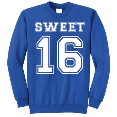 Sweet 16 Birthday Party Teen Football Jersey Graphic Gift Tall Sweatshirt