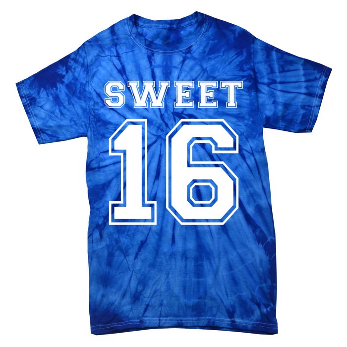 Sweet 16 Birthday Party Teen Football Jersey Graphic Gift Tie-Dye T-Shirt