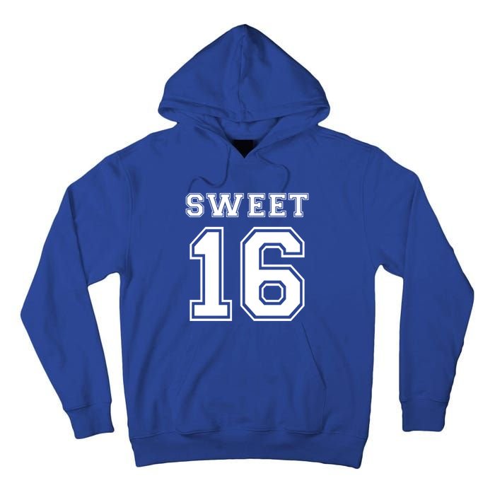 Sweet 16 Birthday Party Teen Football Jersey Graphic Gift Tall Hoodie