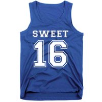 Sweet 16 Birthday Party Teen Football Jersey Graphic Gift Tank Top