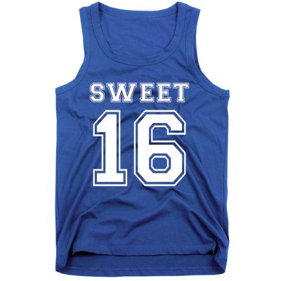 Sweet 16 Birthday Party Teen Football Jersey Graphic Gift Tank Top