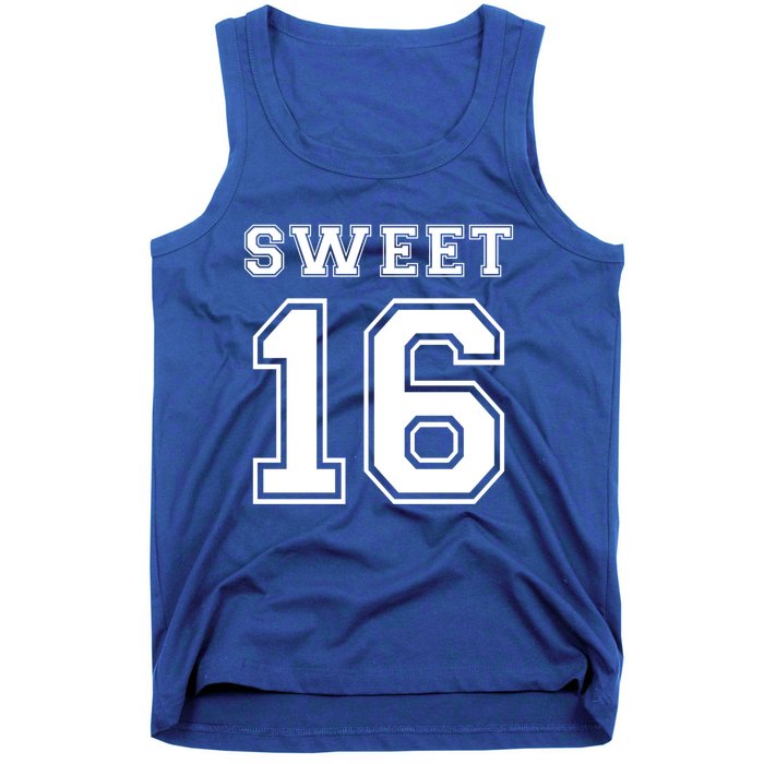 Sweet 16 Birthday Party Teen Football Jersey Graphic Gift Tank Top