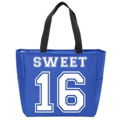 Sweet 16 Birthday Party Teen Football Jersey Graphic Gift Zip Tote Bag