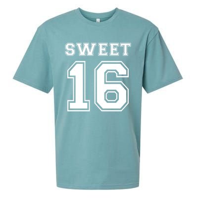 Sweet 16 Birthday Party Teen Football Jersey Graphic Gift Sueded Cloud Jersey T-Shirt