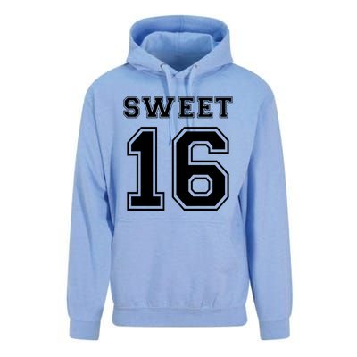 Sweet 16 Birthday Party Teen Football Jersey Graphic Gift Unisex Surf Hoodie