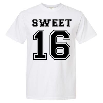 Sweet 16 Birthday Party Teen Football Jersey Graphic Gift Garment-Dyed Heavyweight T-Shirt