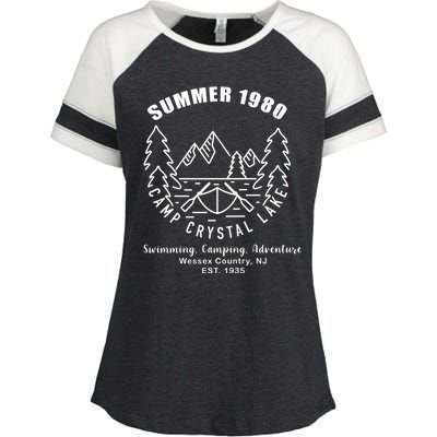 Summer 1980 Camp Crystal Lake Enza Ladies Jersey Colorblock Tee