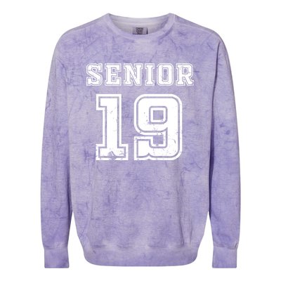 Senior 19 Class Of 2019 High School Graduation Gift Colorblast Crewneck Sweatshirt