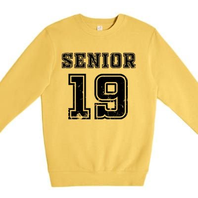 Senior 19 Class Of 2019 High School Graduation Gift Premium Crewneck Sweatshirt