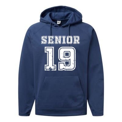 Senior 19 Class Of 2019 High School Graduation Gift Performance Fleece Hoodie