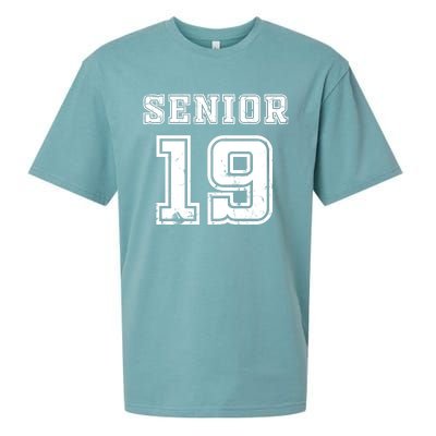 Senior 19 Class Of 2019 High School Graduation Gift Sueded Cloud Jersey T-Shirt