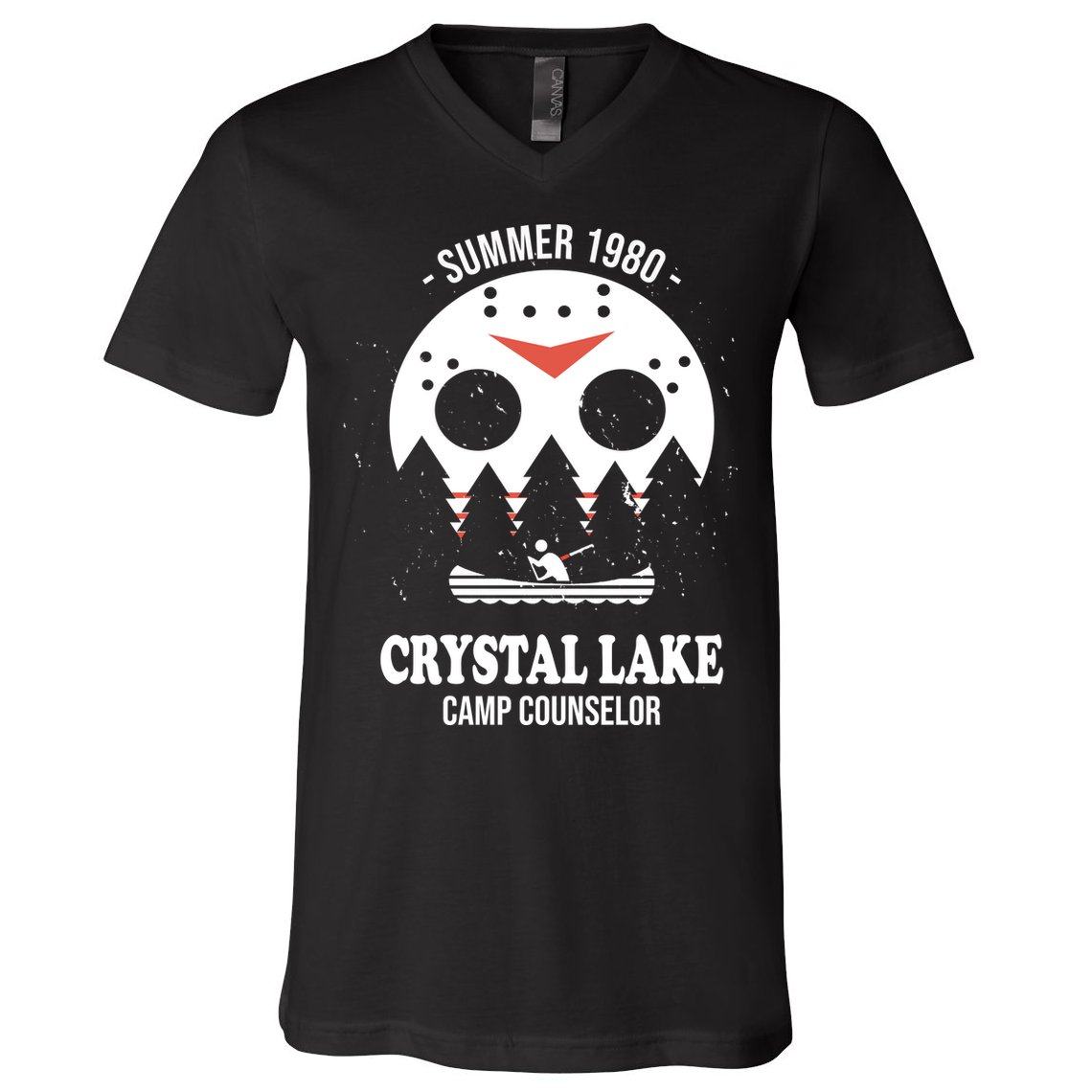 Summer 1980 Crystal Lake Camp Counselor V-Neck T-Shirt