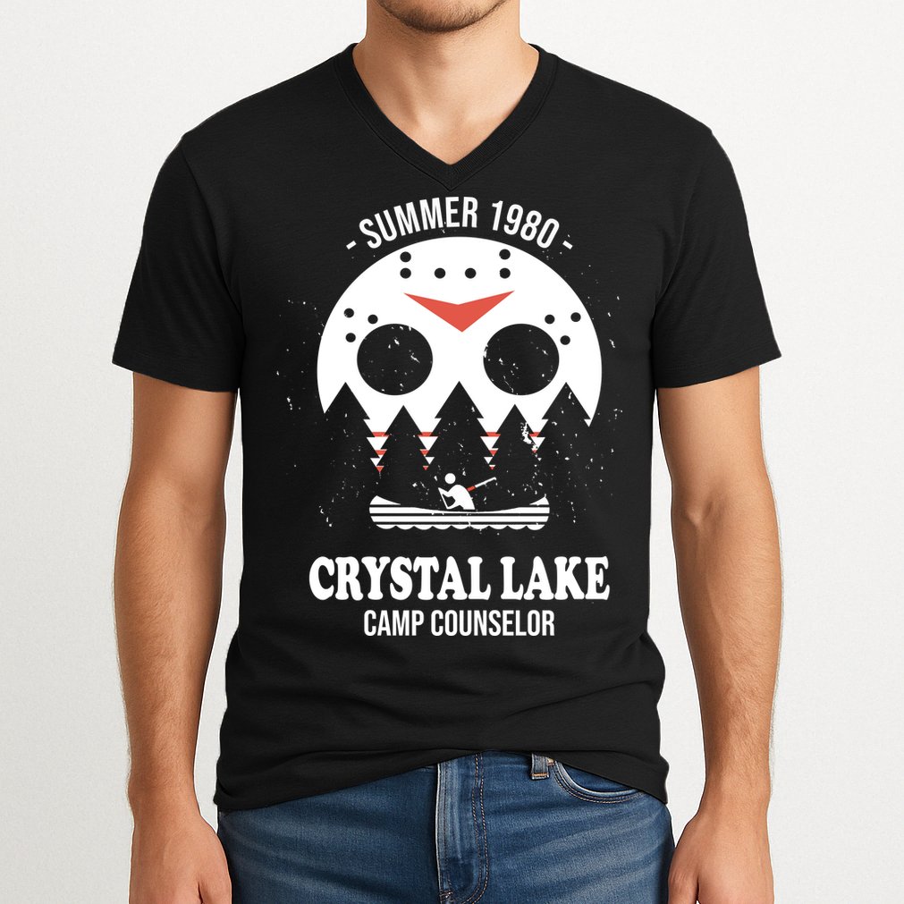 Summer 1980 Crystal Lake Camp Counselor V-Neck T-Shirt