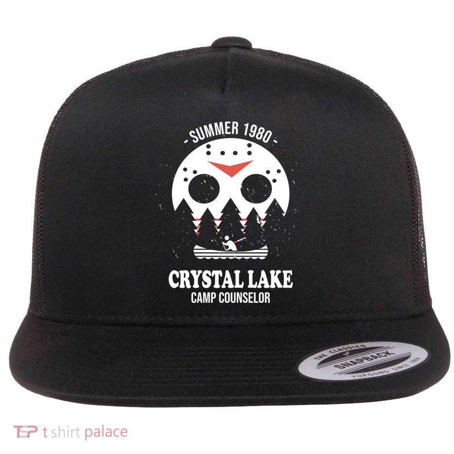 Summer 1980 Crystal Lake Camp Counselor Flat Bill Trucker Hat