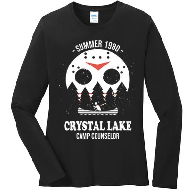 Summer 1980 Crystal Lake Camp Counselor Ladies Long Sleeve Shirt