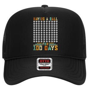 Soccer 100th Day Of School For 100 Days High Crown Mesh Back Trucker Hat