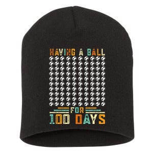 Soccer 100th Day Of School For 100 Days Short Acrylic Beanie