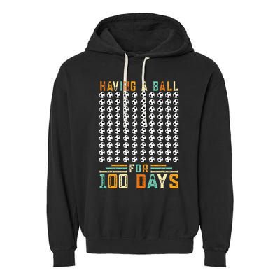 Soccer 100th Day Of School  Garment-Dyed Fleece Hoodie