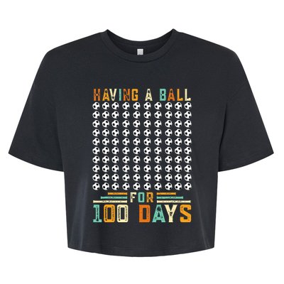 Soccer 100th Day Of School  Bella+Canvas Jersey Crop Tee