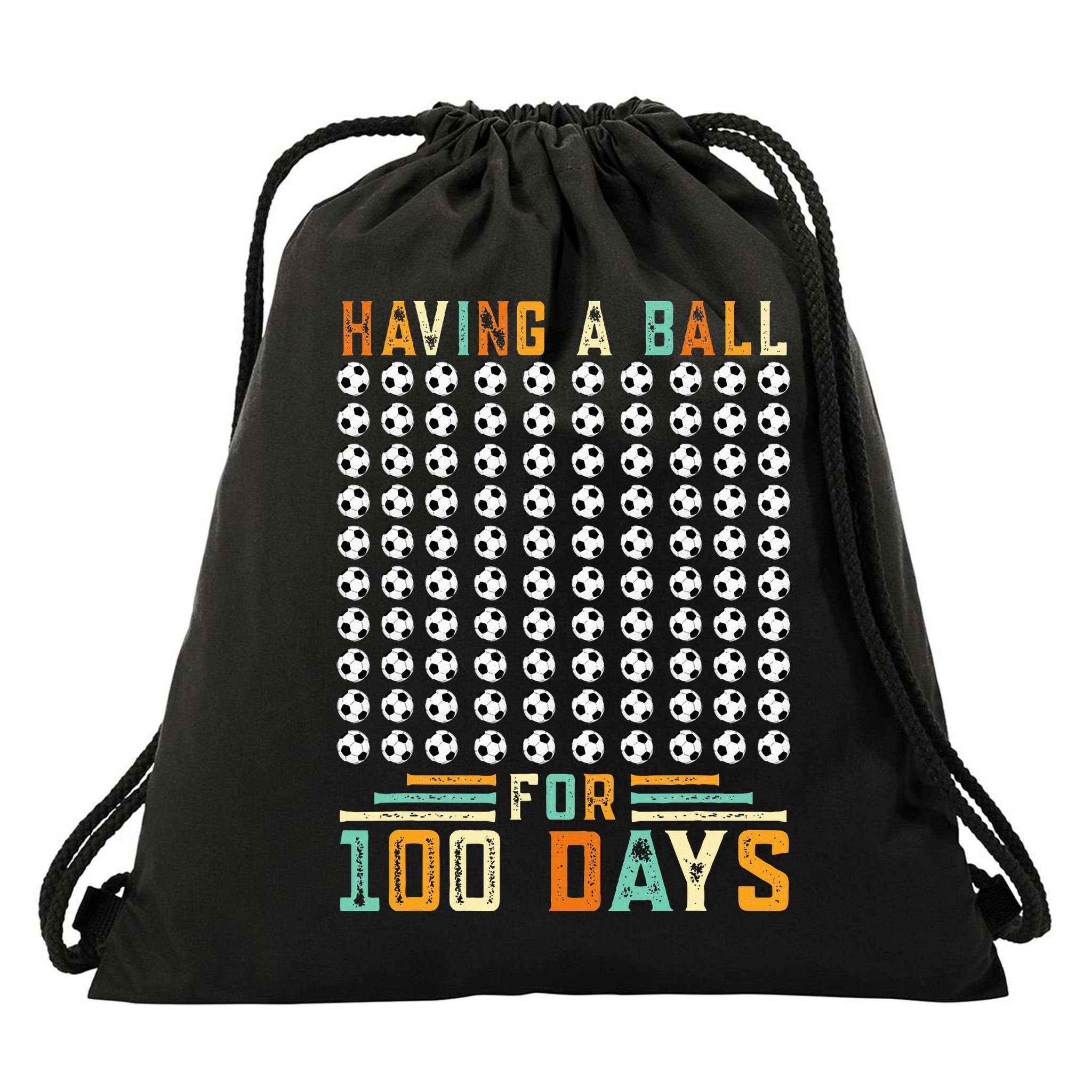 Soccer 100th Day Of School  Drawstring Bag