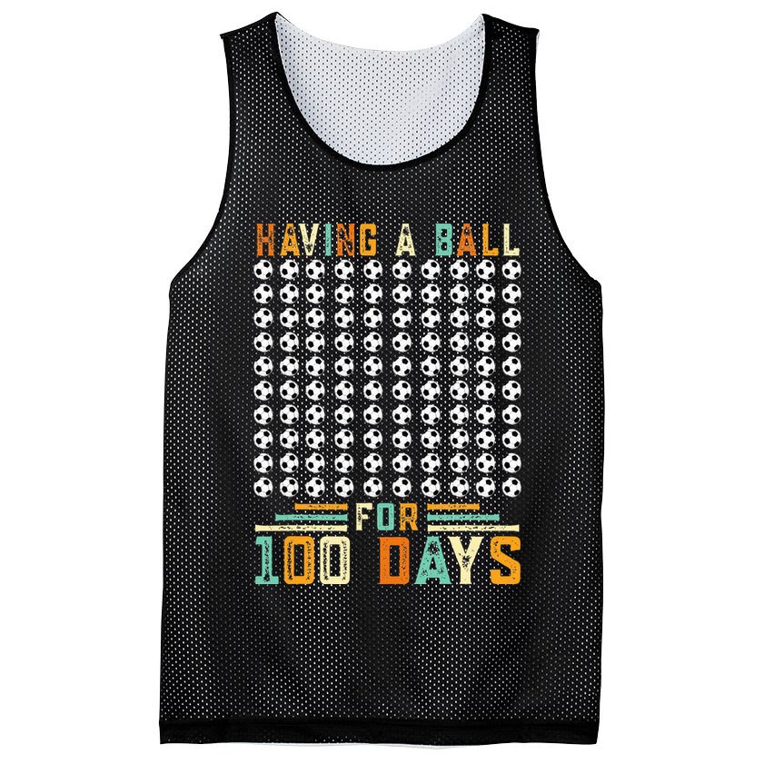 Soccer 100th Day Of School  Mesh Reversible Basketball Jersey Tank