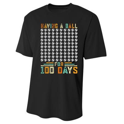 Soccer 100th Day Of School  Performance Sprint T-Shirt