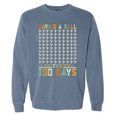 Soccer 100th Day Of School  Garment-Dyed Sweatshirt