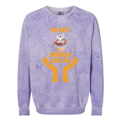 School 100 Days Of Sprinkled With Fun Koala Cupcake Educatio Great Gift Colorblast Crewneck Sweatshirt