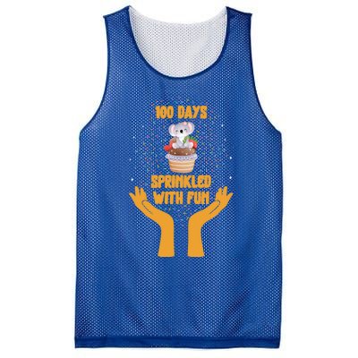 School 100 Days Of Sprinkled With Fun Koala Cupcake Educatio Great Gift Mesh Reversible Basketball Jersey Tank