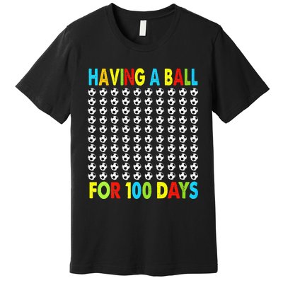 Soccer 100th Day Of School For 100 Days Premium T-Shirt