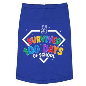 Survived 100 Days Of School 100 Days Smarter Brighter Funny Gift Doggie Tank