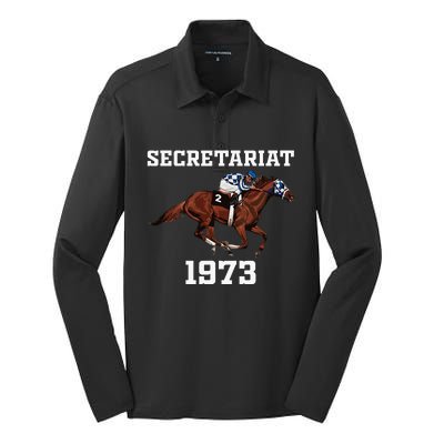 Secretariat 1973 Derby Horse Racing Silk Touch Performance Long Sleeve Polo