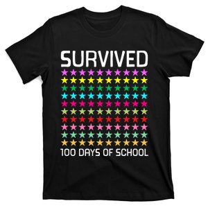 Survived 100 Days Of School Funny Stars T-Shirt