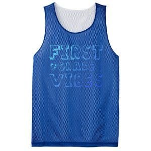 School 1St Grade Gift Back To School First Grade Vibes Cool Gift Mesh Reversible Basketball Jersey Tank