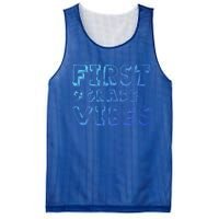 School 1St Grade Gift Back To School First Grade Vibes Cool Gift Mesh Reversible Basketball Jersey Tank