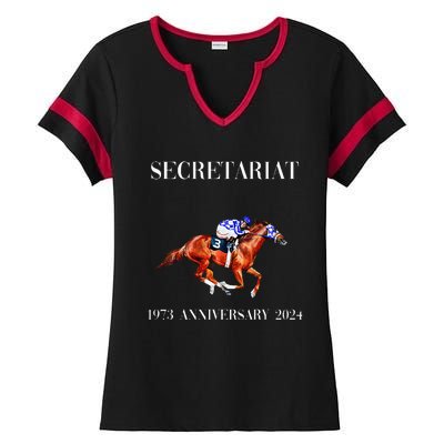 Secretariat 1973 Horse Racing Ladies Halftime Notch Neck Tee