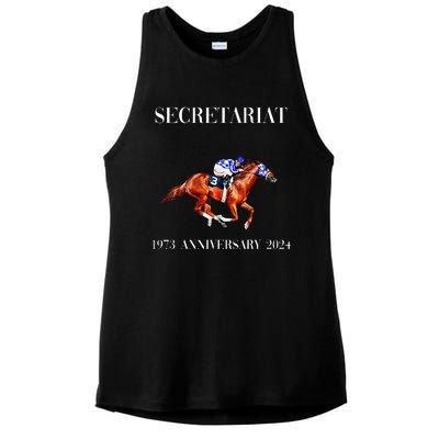 Secretariat 1973 Horse Racing Ladies PosiCharge Tri-Blend Wicking Tank