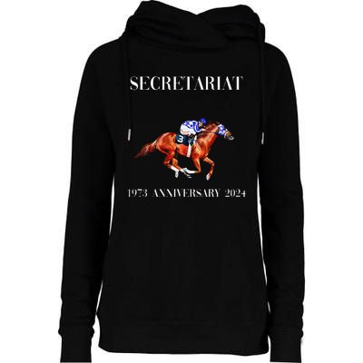 Secretariat 1973 Horse Racing Womens Funnel Neck Pullover Hood