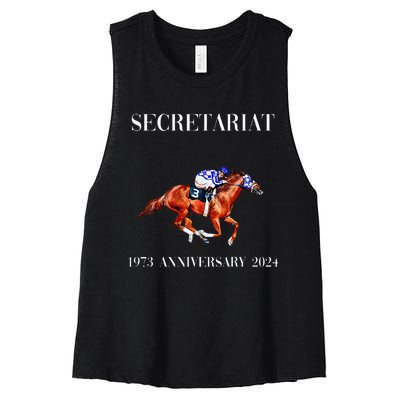 Secretariat 1973 Horse Racing Women's Racerback Cropped Tank