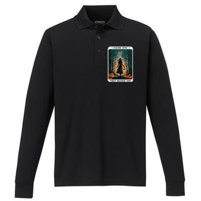 Salem 1692 Halloween Witch They Missed One Tarot Card Performance Long Sleeve Polo