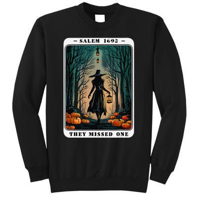 Salem 1692 Halloween Witch They Missed One Tarot Card Sweatshirt