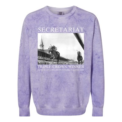 Secretariat 1973 Horse Racing Colorblast Crewneck Sweatshirt