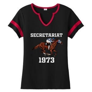 Secretariat 1973 Horse Racing Ladies Halftime Notch Neck Tee