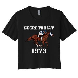 Secretariat 1973 Horse Racing Women's Crop Top Tee