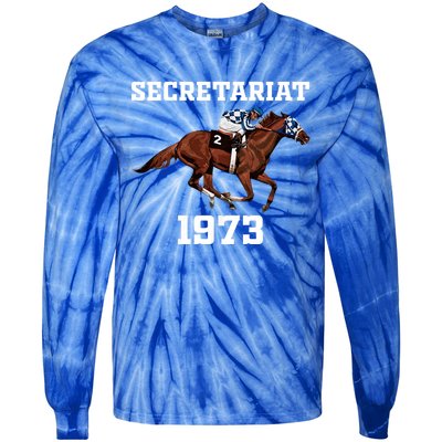 Secretariat 1973 Horse Racing Tie-Dye Long Sleeve Shirt