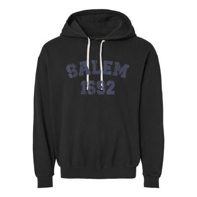 Salem 1692 Halloween Witch Retro Garment-Dyed Fleece Hoodie