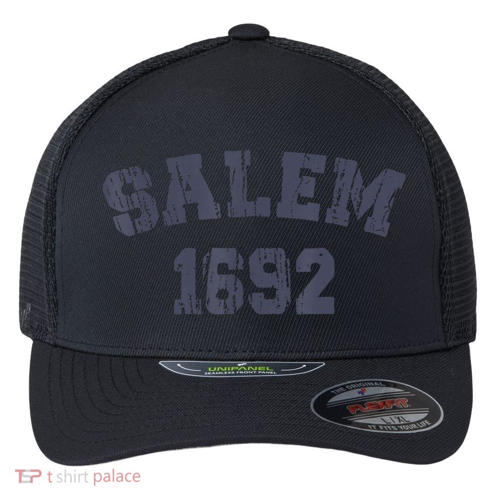 Salem 1692 Halloween Witch Retro Flexfit Unipanel Trucker Cap