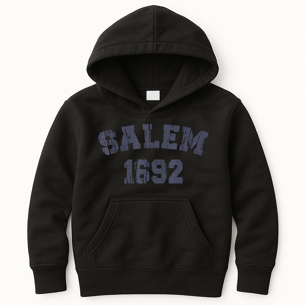 Salem 1692 Halloween Witch Retro Kids Hoodie