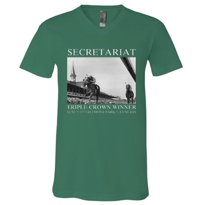 Secretariat 1973 Horse Racing V-Neck T-Shirt